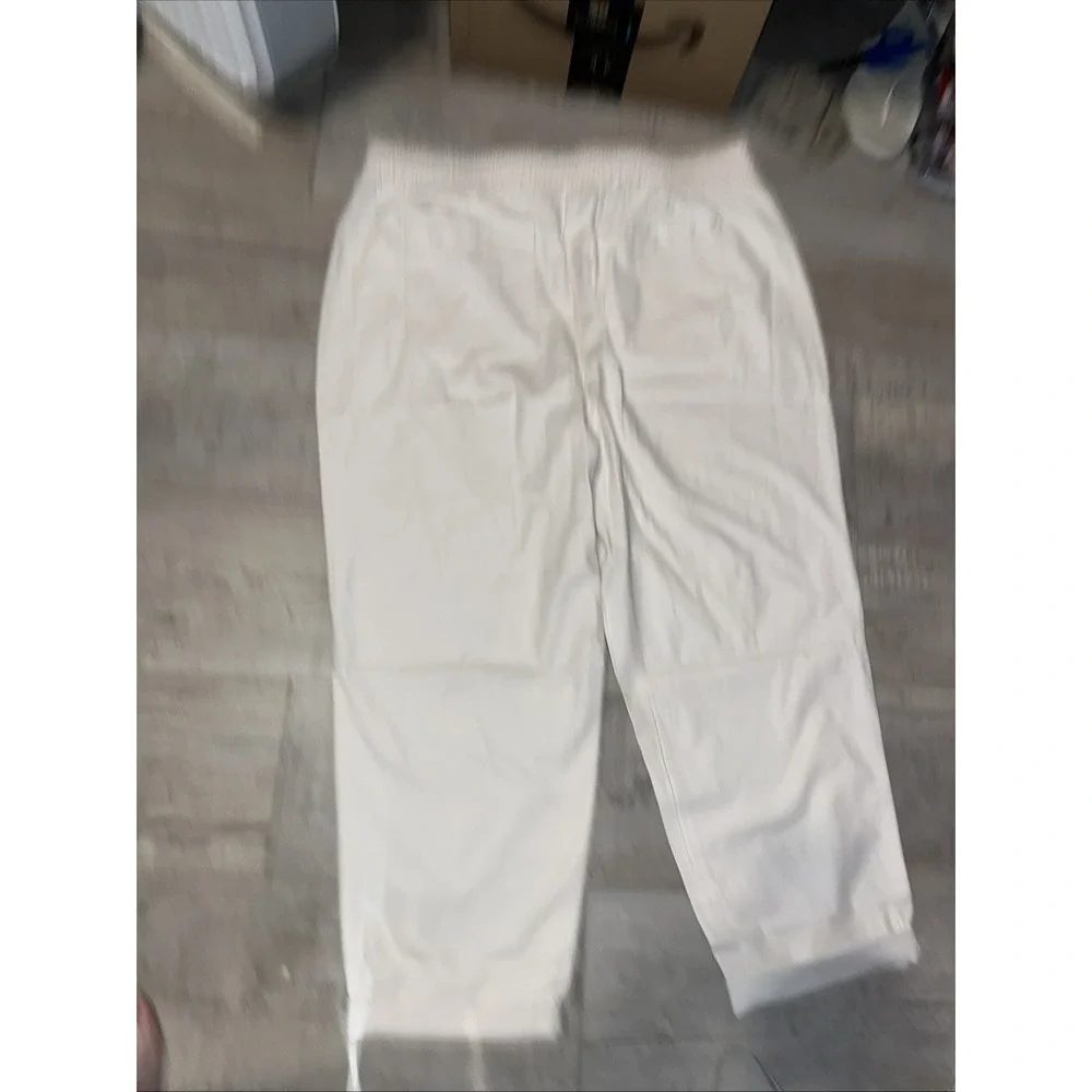 Talbots Womens Elastic Waist Pants Size 14 Relaxed Beachy Coastal Lagenlook NWT